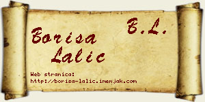 Boriša Lalić vizit kartica